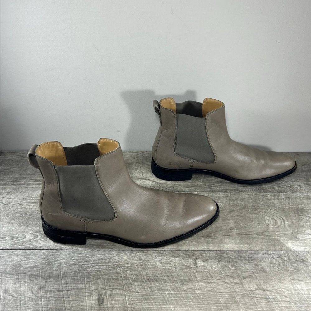Cole Haan Lenox Hill Beige Chelsea Leather Men’s Slip On Boots Shoes Size 10.5